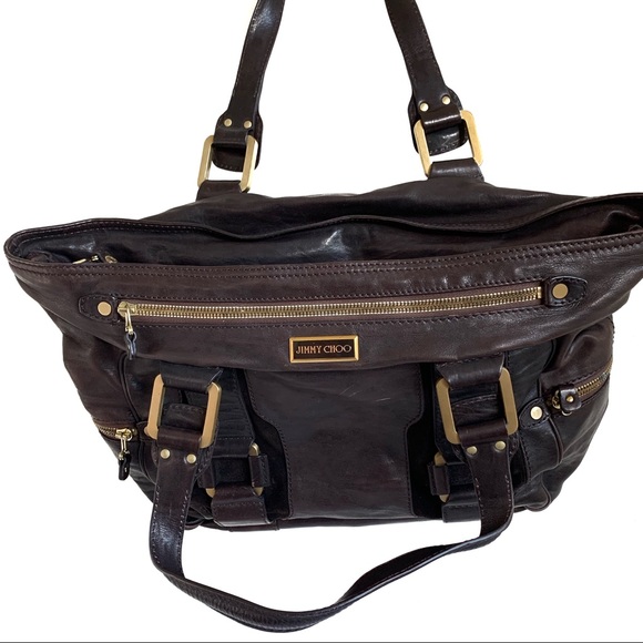 Jimmy Choo Chocolate Leather Tote - Picture 7 of 16